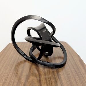 Infinity Black Knot Sculpture By CB2 Cast Textured Aluminum Abstract Art Decor